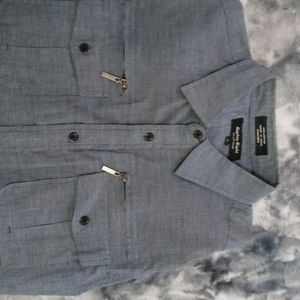Eighty Eight Platinum Long Sleeve Button Down w/ Zippers and Breast Pockets